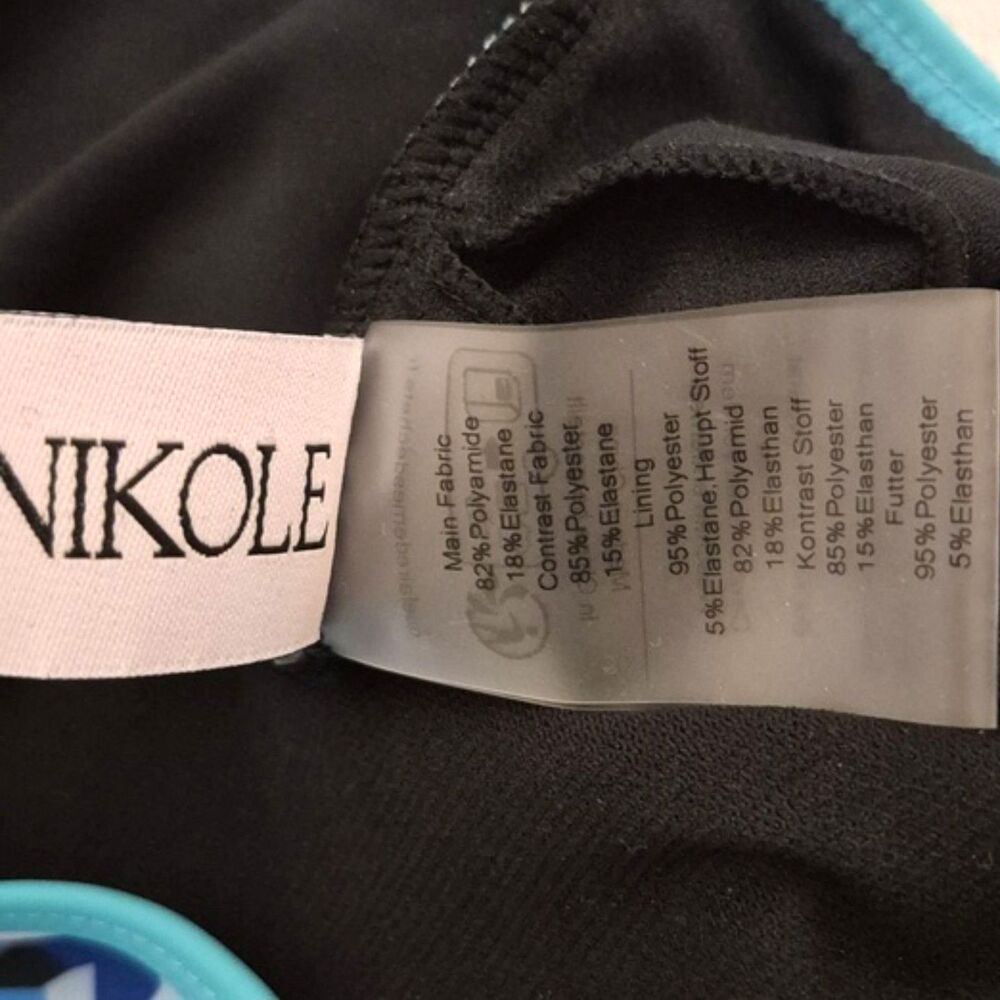 Hanna Nikole Swimsuit 24 W Blue Colorblock Boyleg Racerback One Piece Plus NWOT - Picture 7 of 11